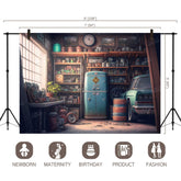 LB0709 Vintage Garage Backdrop